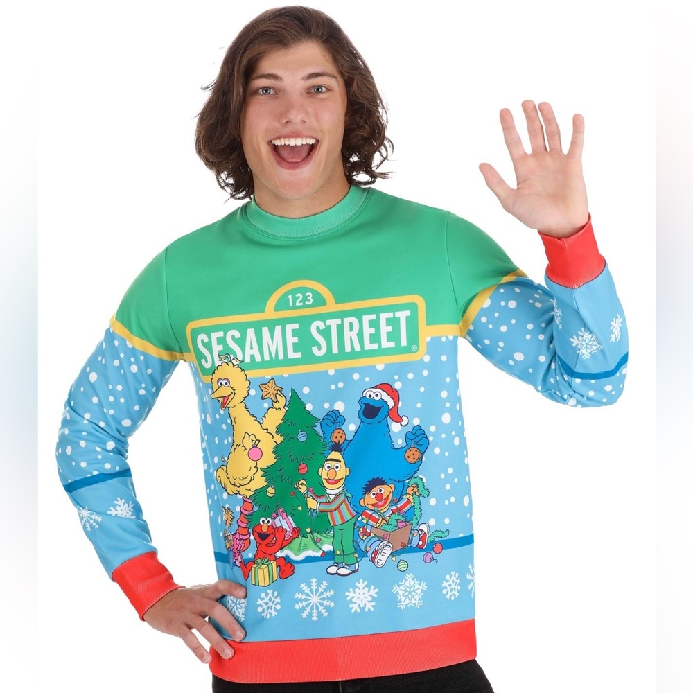 Sesame Street Unisex Christmas Sweatshirt (L)